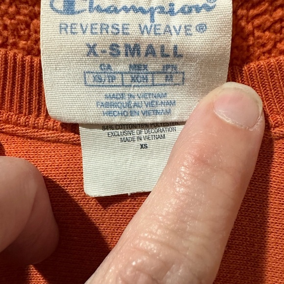 Champion Orange Sweatshirt vintage Y2K - Picture 3 of 3